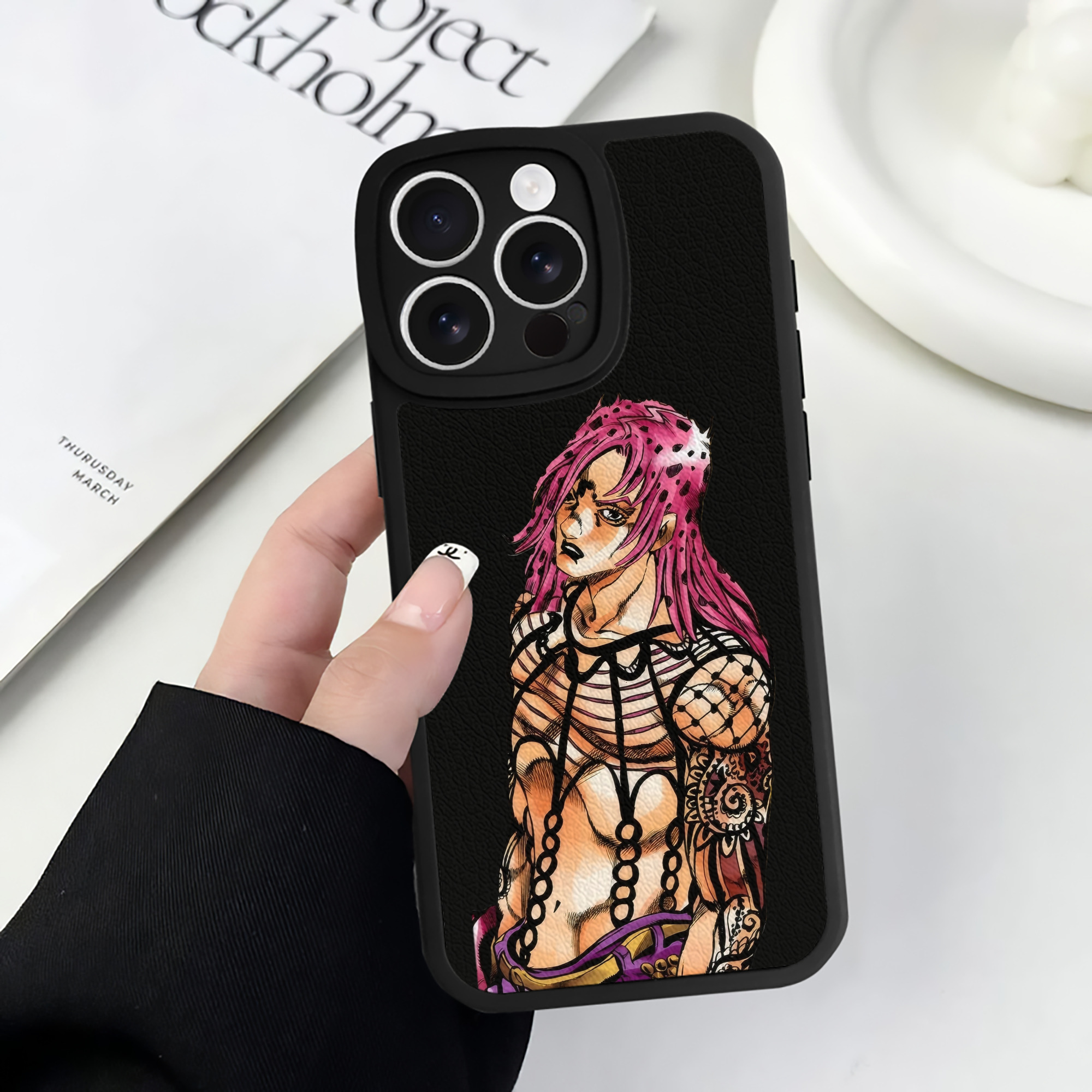 （画像用） ジョジョの奇妙な冒険 ビネガー?ドッピオ JoJo's Bizarre Adventure Vinegar Doppio 【iPhone 16シリーズ対応】シリコンスマホケース（レザー調） 材質：シリコン